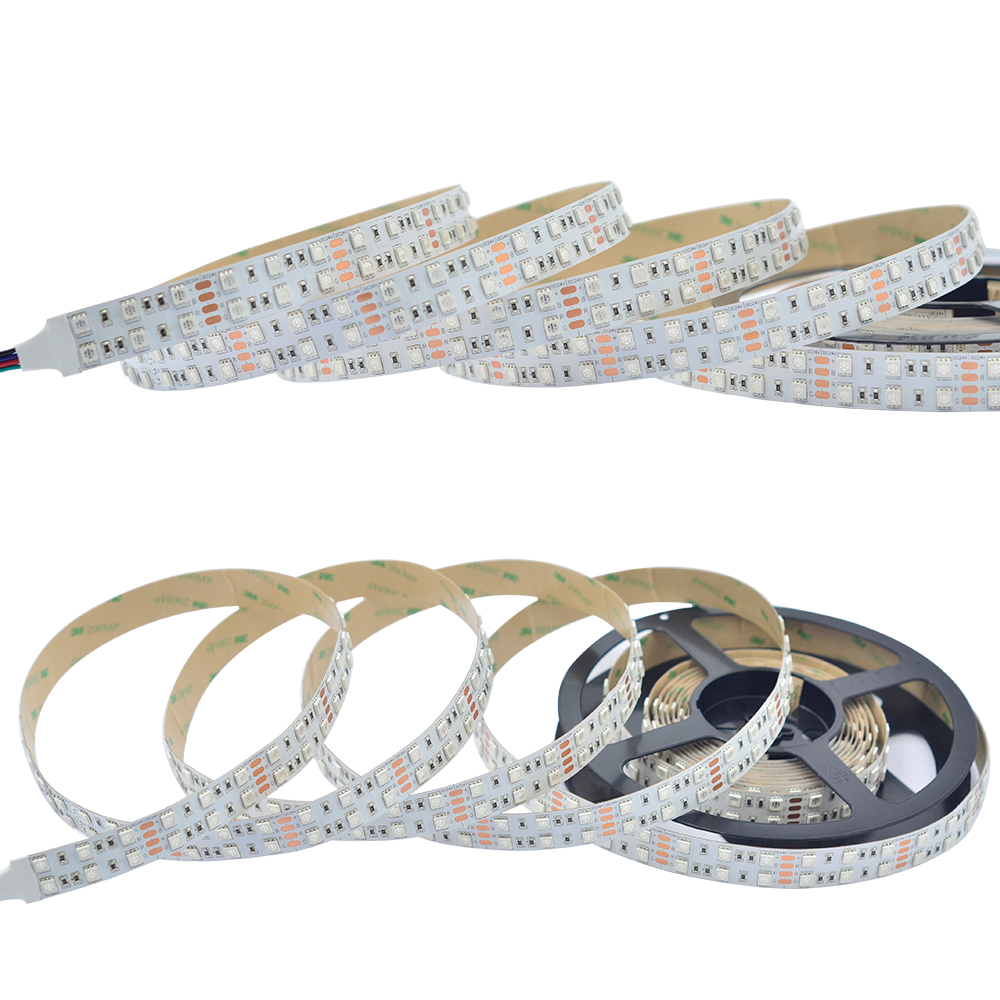 Dual Row RGB LED Strip Lights - 12V/24V Bright LED Lights - 120LEDs/m High Density Dual Row RGB LED Strip Lights - 12V/24V Bright LED Lights - 120LEDs/m High Density